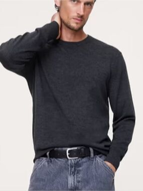 Banana Republic Merino Crew Neck Charcoal Sweater Medium